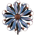 VEWOGARDEN Large Outdoor Metal Flower Wind Spinners, Kinetic Wind Sculpture Yard Art Wind Spinners for Yard and Garden Decor 63 17 Inches, Blue