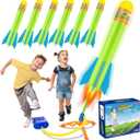 Banvih Toys Rocket Launcher for Kids, Christmas Stocking Stuffers for Ages 3 4 5 6 7 8+ Years Old, Outdoor Toys Games, Toddler Boys Birthday Gifts, 6 Foam Air Rockets, Launch up to 120+ft