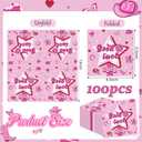 Lounsweer 100 Pcs Pink Napkins Decorations Disco Cowgirl Bulk Disposable Pink Paper Dinner Good Luck Napkins for Bachelorette Birthday Women Western Disco Cowgirl Pony Club Party Favor