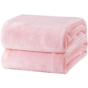 Bedsure GentleSoft Fleece Blankets Queen Size Pink - Valentines Blanket Soft Lightweight Plush Fuzzy Cozy Luxury Throw Microfiber 90x90 inches