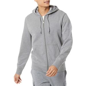 Amazon Essentials Men's Lightweight French Terry Full-Zip Hoodie (X-Large, Charcoal Heather)