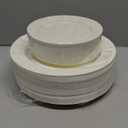 I00000 102 Pcs Ivory Plastic Plates, Disposable Party Plates Include 51 Ivory Dinner Plate 10 and 51 Plastic Dessert Plate 7 Perfect for Birthday, Party & Wedding