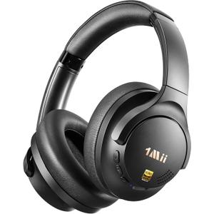 1Mii Y8+ Hybrid Active Noise Cancelling Headphones, 100H Ultra Playtime, Bluetooth 6.0 Over Ear, Wireless Hi-Res Audio & Deep Bass, Comfort for Travel & Home Office, AI Chat & Custom EQ via APP, Black