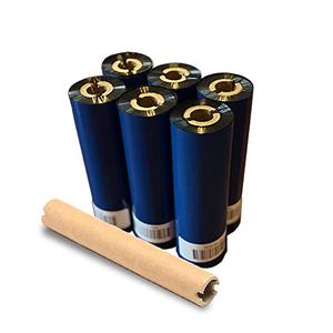 5 Rolls Wolfbarco 4.33" x 243' (110mm x 74m) Black Premium Resin-Enhanced Wax Thermal Transfer Ribbon Compatible with Zebra GC420t, GK420t, GX420t, GX430t, TLP2442, TLP2844, ZD220, ZD421t Printers