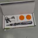 5-in-1 Massage Acupuncture Pen, Electronic Pain Relief Therapy, Meridian Energy Massager Pen Self Massage Tools Muscle Healing with Massaging Gel (Silver)