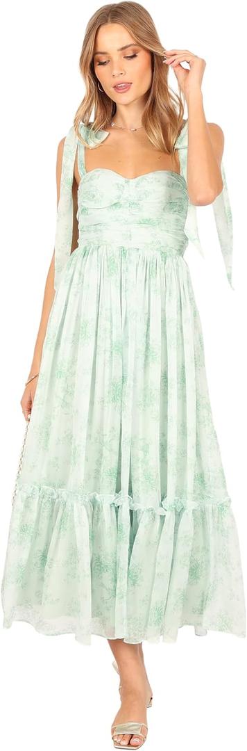 Petal & Pup Women's Floret Midi Dress (Green, XL)