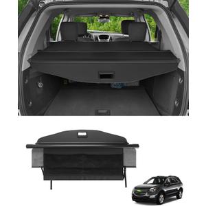 Autorder Cargo Cover for 2010-2017 Chevrolet Chevy Equinox & GMC Terrain Accessories Upgraded Trunk Shade Cover No Gap with Storage Cargo Net Retractable Security Shield Shade