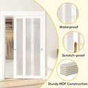 BarnBase Sliding Closet Door 72"(Double 37") x 80", Full-Lite Frosted Glass Closet Door with Hardware Kit & Matching Fascia, Sturdy Solid Wood & MDF with Water-Proof PVC Surface, Pre-Drilled