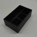 DRASTAR Paper Plate Dispenser, Wooden Utensil Caddy Organizer, Large Silverware Holder for Party, Black Paper Plate Organizer, Kitchen Utensil Caddy for Party Picnic Camping