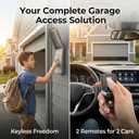 3-in-1 Universal Garage Door Opener Keypad with 2 Keychain Remote Compatible with Liftmaster Chamberlain Craftsman with Yellow Purple Red Orange Green Learn Button Replaces 877MAX 878MAX 893MAX 973LM