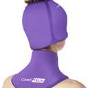 ComfiTECH Cold Cap and Neck Ice Pack Wrap Gel Combo, Care Package for Head and Cervical, Purple