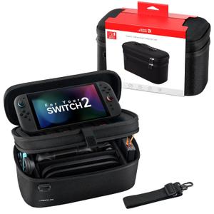 JSAUX All-in-One Carrying Case for Nintendo Switch 2 / ROG Xbox Ally / Ally X, Travel Storage Bag Fits Dock, Pro Controller and Accessories, Holds Switch 2 with Protective Case, Large CapacityBlack