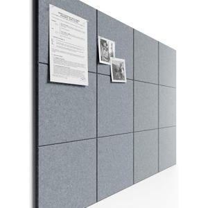 Bumusty Large Cork Board 47"x35" Alternative - 12 Pack Felt Wall Tiles with 70 Safe Removable Adhesive Tabs, 30 Pushpins, Cork Boards for Walls Pin Board Tack Board Cork Board (Silver Mink)