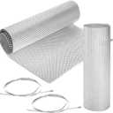 Coloch Exhaust Heat Shield Automotive,15x 39 Embossed Aluminum Heat Shield Muffler Exhaust Wrap with Two Cable Metal Zip Ties High Temp Thermal Barrier for Car, Muffler, Battery