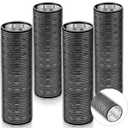 WILLBOND 4 Pcs Long Hair Rollers for Bangs Aluminum Core Curlers Thermal Self Grip Roller for Long and Medium Hair Women Hairstyle(4.1 x 1.2 Inch,Black)