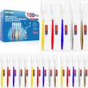 Navona 100 PCS Disposable Toothbrush with Toothpaste Bulk, Travel Toothpaste, Bulk Toothpastes, Individually Wrapped Bulk Toothbrush, Ergonomics Handle,Medium Soft Bristle, Perfect for Travel, Hotel