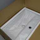 Wall Mount Rectangular Vessel Sink with Towel Rack, QISHKA 24"x14" Modern Ceramic Bathroom Floating Sink, White Rectangle Vanity Sink with Overflow, Wall Hung Wash Hand Basin, 24" x 14.2" x 5.1"