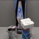 Lava Lamp White Blue and Silver 14.5"