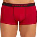Papi Men's Stylish Brazilian Solid and Print Trunks (3-Pack of Men's Underwear) (Black/Red, S)