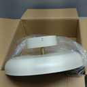 BISAMIYA Modern LED Ceiling Light, Brass Accent 12.6 Inch Semi Flush Mount Ceiling Light, Adjustable Angle Light Fixture, 3000K/Warm White/18W, for Hallway, Entryway, Kitchen (Cream)