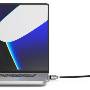 Compulocks Ledge Lock Adapter and keyed Cable Lock for M1, M2, M3, & M4 MacBook Pro 16" Silver