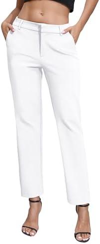 Urban CoCo Women's Elastic Waisted Dress Pants Business Work Casual Stretch Slacks with Pockets. Large