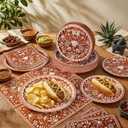 Potchen 180 Pcs Party Plates and Napkins 7'' and 9'' Paper Disposable Plates and Napkins Mexican Summer Beach Party Supplies Decorations Tableware Set Serve 60(Mexico,Brown)