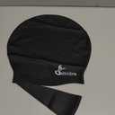 Waterproof Silicone Extra Large Swim Cap with Headband for Braids and Dreadlocks Black Women Girls Men with Long Hair (Black)