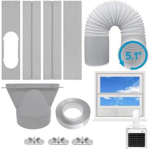 Portable Air Conditioner Window Kit with 5.1" Exhaust Hose Universal Window Seal for Sliding or Vertical Windows
