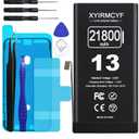21800mAh Super Capacity Battery Compatible with iPhone 13, 0 Cycle Li-Polymer Replacement Battery for iPhone 13, with Professional Repair Tool Kit