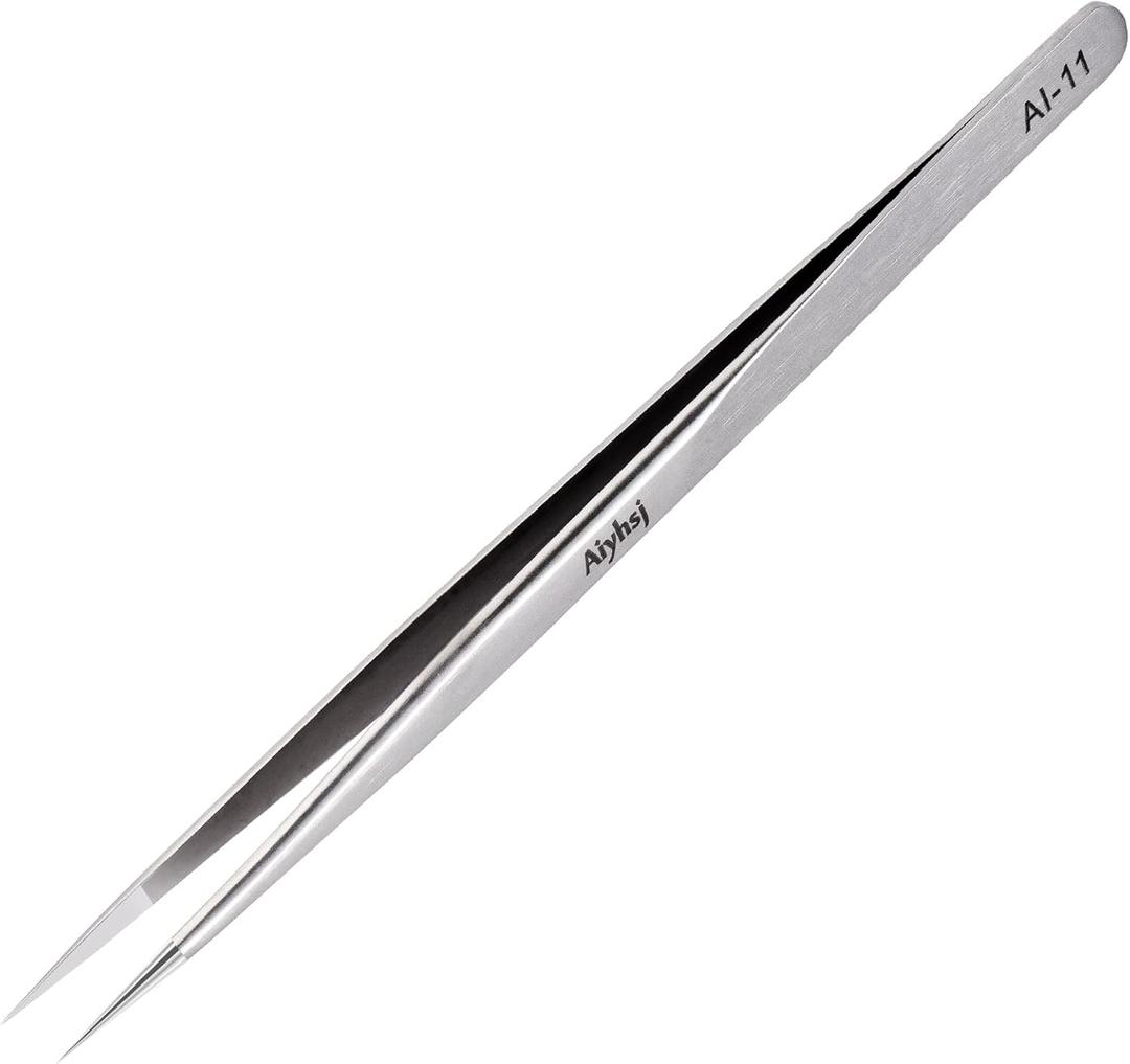 Precision Tweezer, Upgraded Professional Pointed, High-end Stainless Steel Tweezers for Craft, Electronics, Soldering, Model, Laboratory Work, Jewelry-Making