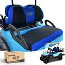 10L0L Golf Cart Seat Covers Universal for Yamaha G29 Drive2 Club Car Precedent Tempo Standard Front Seats, Breathable Mesh Bench Seat Cover, No Drilling Seat Cushion - All-Season Comfort (Black and Blue)