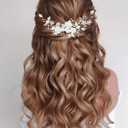 CASDRE Flower Bride Wedding Hair Vine Pearl Bridal Headpiece Leaf Hair Accessories Hair Piece for Women and Girls (A Silver)