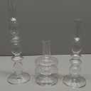 Hewory Glass Candlestick Holders: Clear Glass Taper Candle Holders Set of 3 Vintage Candle Stick Candle Holder, Colorful Glass Candle Holders for Table Centerpiece, Wedding, Dinner, Party, Home Decor