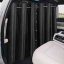 XCBYT Car Privacy Curtains - Van Curtians with Stainless Steel Adjustable Length Crossbar Car Window Shades for Van SUV Truck for Travel Nap Camping (Double Open)