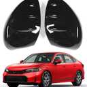 for 2022 2023 2024 2025 Honda Civic LX EX EX-L Sport Hatchback Extrior Side Rear View Mirror Cover, Rearview Mirror Trims for Civic 11th Gen Original Car OEM Style -Cool Glossy Black, Without Integrated Led Turn Indicators