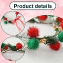 Christmas Flower Crown Headband, Christmas Floral Headpiece for Women Girls Xmas Winter Costume Holiday Party