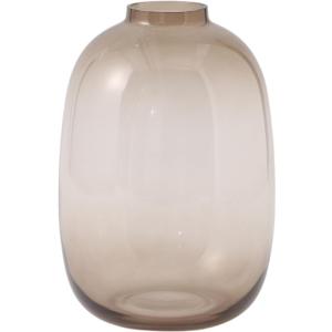 Brown Glass Vase, 10 Inches Large Glass Vase, Tall Glass Vases for Flowers, Modern Round Vases for Living Room, Dining Table, Shelf, Wedding, Office, Home