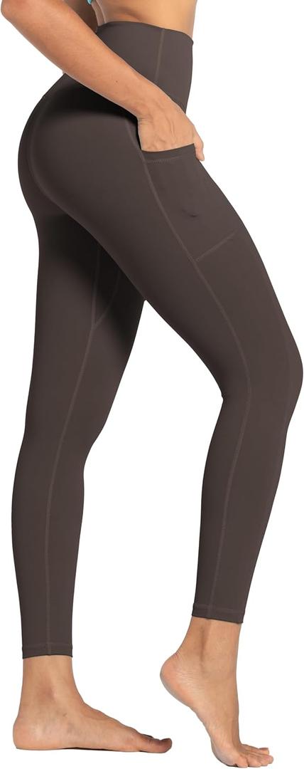 Sunzel Womens Workout Leggings with High Waist Tummy Control (X-Small, Seal Brown)