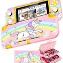 Gurgitat 2 in 1 for Nintendo Switch Lite Case Protector - 24 Game Card Holder Case & Switch Lite Protective Cover Cute Funny Cartoon Hard Shell for Girls Boys Women Men, Unicorn