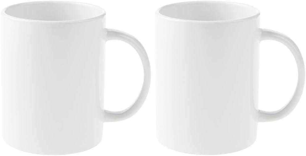 Cricut Beveled Blank Mug, Ceramic-Coated, Dishwasher & Microwave Safe to Decorate, Mug Press & Infusible Ink Compatible,15 Oz Sublimation Mug, Ideal for Crafts and Printing, 6 Count, White (Pack of 2)