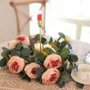 MISSPIN 2pcs Artificial Flowers Garland Spring Eucalyptus Garland Vintage Fake Flower Peony Rose Vine Greenery Decorative Wall Hanging Plant for Wedding Arch Door Arrangement Party Decor