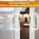 ACEPLANET Offset Position Non-Keyed Sliding Patio Door Handleset with Mortise Lock, 45 Keyway, 3-15/16" H.C., Fits 1-3/8" to 2-1/4" Thick Doors, No-Handed, White Diecast