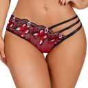 Avidlove Sexy Panties for Women Butterfly Embroidered Underwear Mesh Panties Pack (Medium)