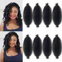 Marley Twist Braiding Hair 8 packs, Springy Afro Twist Hair Pre-Separated Kinky Twist Crochet Hair Braids for Distressed Soft Locs Spring Twist Hair for Black Women (2#, 12 Inch(Pack of 8))