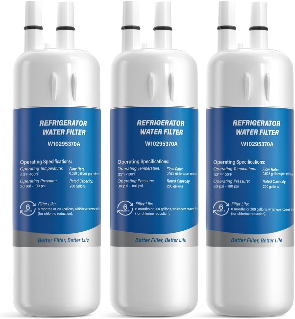 W10295370A Water Filter Replacement, Compatible with EDR1RXD1 Filter 1, WRS588FIHZ04 WRS588FIHZ06 WRS571CIHZ04 WRS325SDHZ08 WRS325FDAM04 WRMF3636RZ00 WRS321SDHZ WRS321SDHZ11 WRS325SDHZ WRS321SDHZ08 (White 3 Pack)