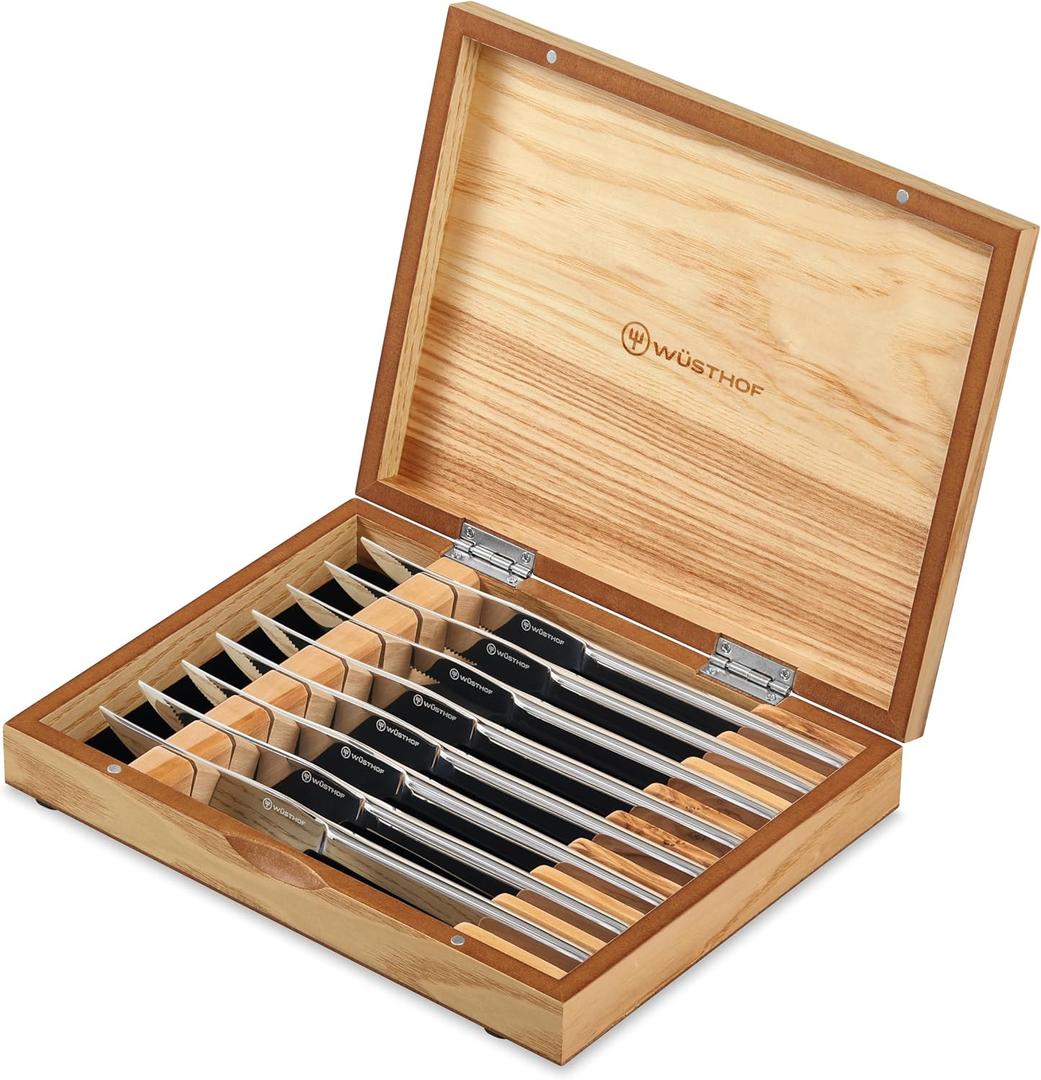WSTHOF 8-Piece Stainless Mignon Steak Knife Set, Silver
