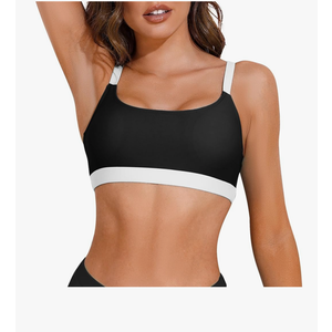 Sports Swim Bra Bikini Tops for Women Classic Bathing Suits Top with Padded Crop Swimsuit, XL