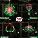 3 Set Christmas Solar Firework Lights Outdoor 120 LED 8 Modes Waterproof LED Hanging Fairy Lights for Christmas Garden Patio Yard Holiday Decoration(Multicolor,Double Style)