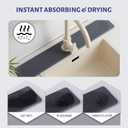 Stone Faucet Mat for Kitchen Sink, Faucet Mat Fast Drying Diatomite, Sink Splash Guard Water Absorbing Stone Tray for Sink, Counter Protector for Kitchen & Bathroom
